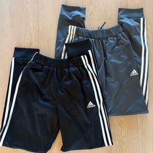 Adidas Kids Small Waist Black and Gray Track Pants Set